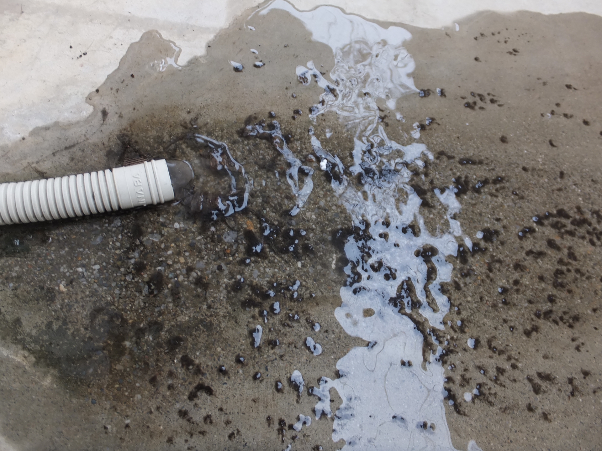 ドレンホースの通水確認